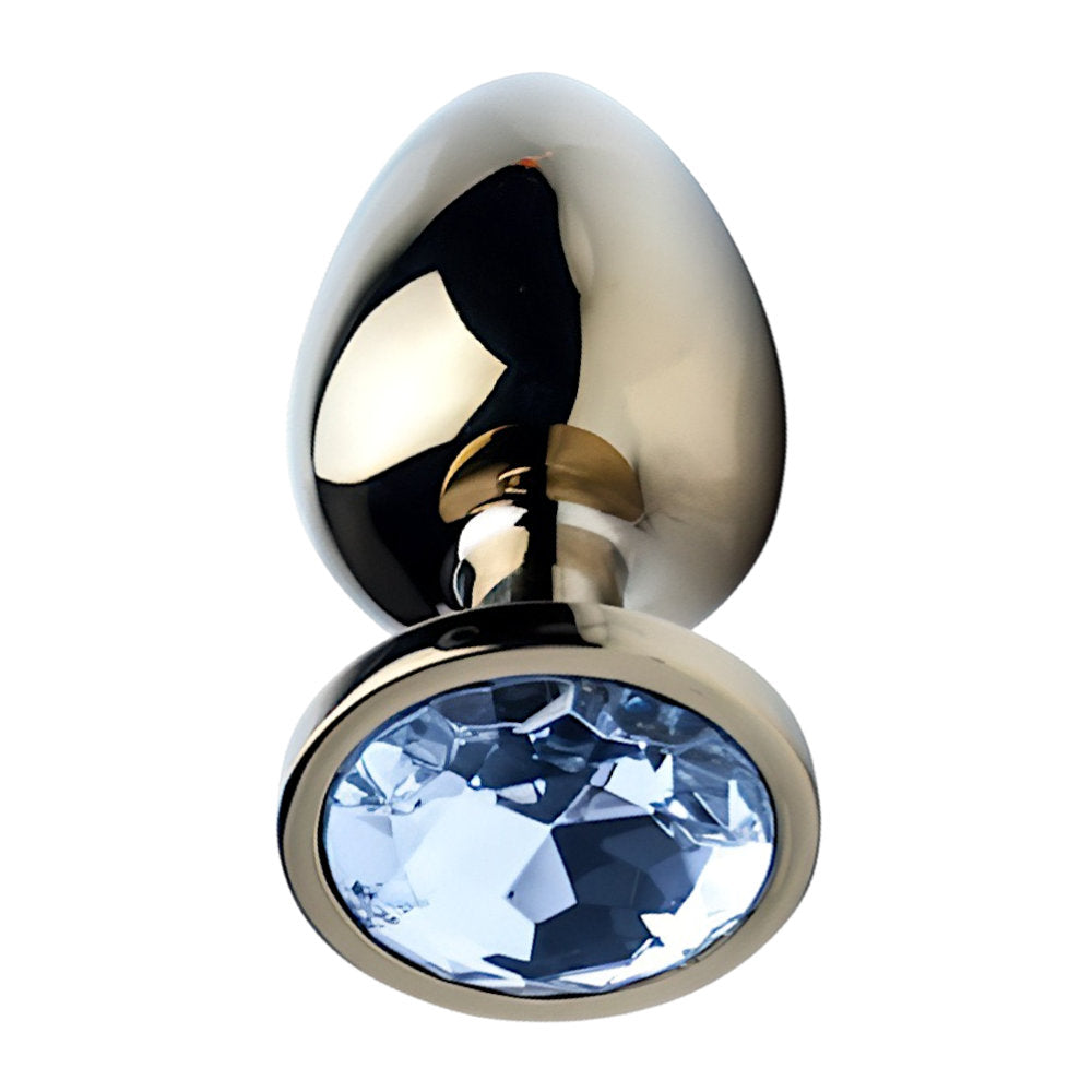 Precious Metals Gold 3.74 Inch Large (Gold) Jewelled Butt Plug – Luxury Butt Plug Default Title > Anal Range > Jewel Butt Plugs