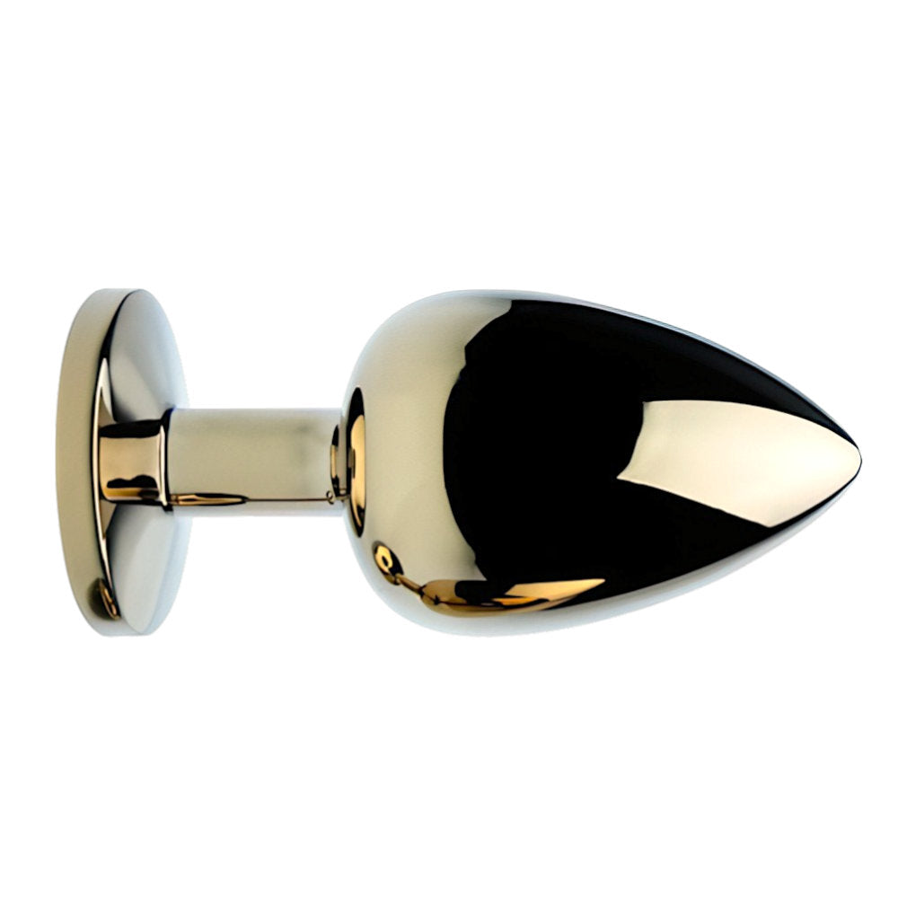 Precious Metals Gold 3.74 Inch Large (Gold) Jewelled Butt Plug – Luxury Butt Plug > Anal Range > Jewel Butt Plugs