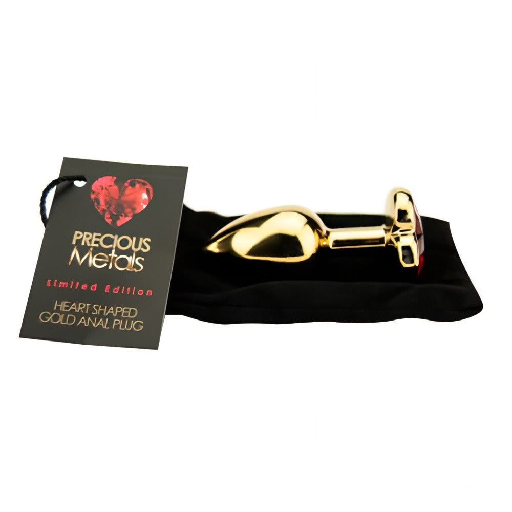 Precious Metals Heart Shaped Jewelled Butt Plug > Anal Range > Jewel Butt Plugs