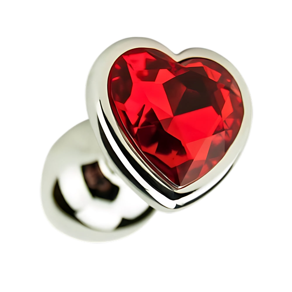 Precious Metals 2.95 Inch Heart Shaped (Silver) – Jewelled Metal Butt Plug > Anal Range > Jewel Butt Plugs