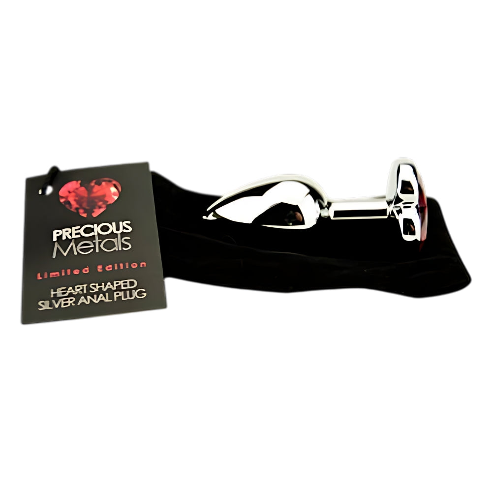 Precious Metals Heart Shaped (Silver) – Jewelled Metal Butt Plug > Anal Range > Jewel Butt Plugs