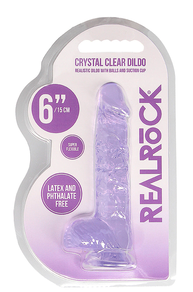 REALROCK Realistic Dildo with Balls – 15.2 cm Silicone Dong with Suction Cup Base > Dildos > Realistic Dildos