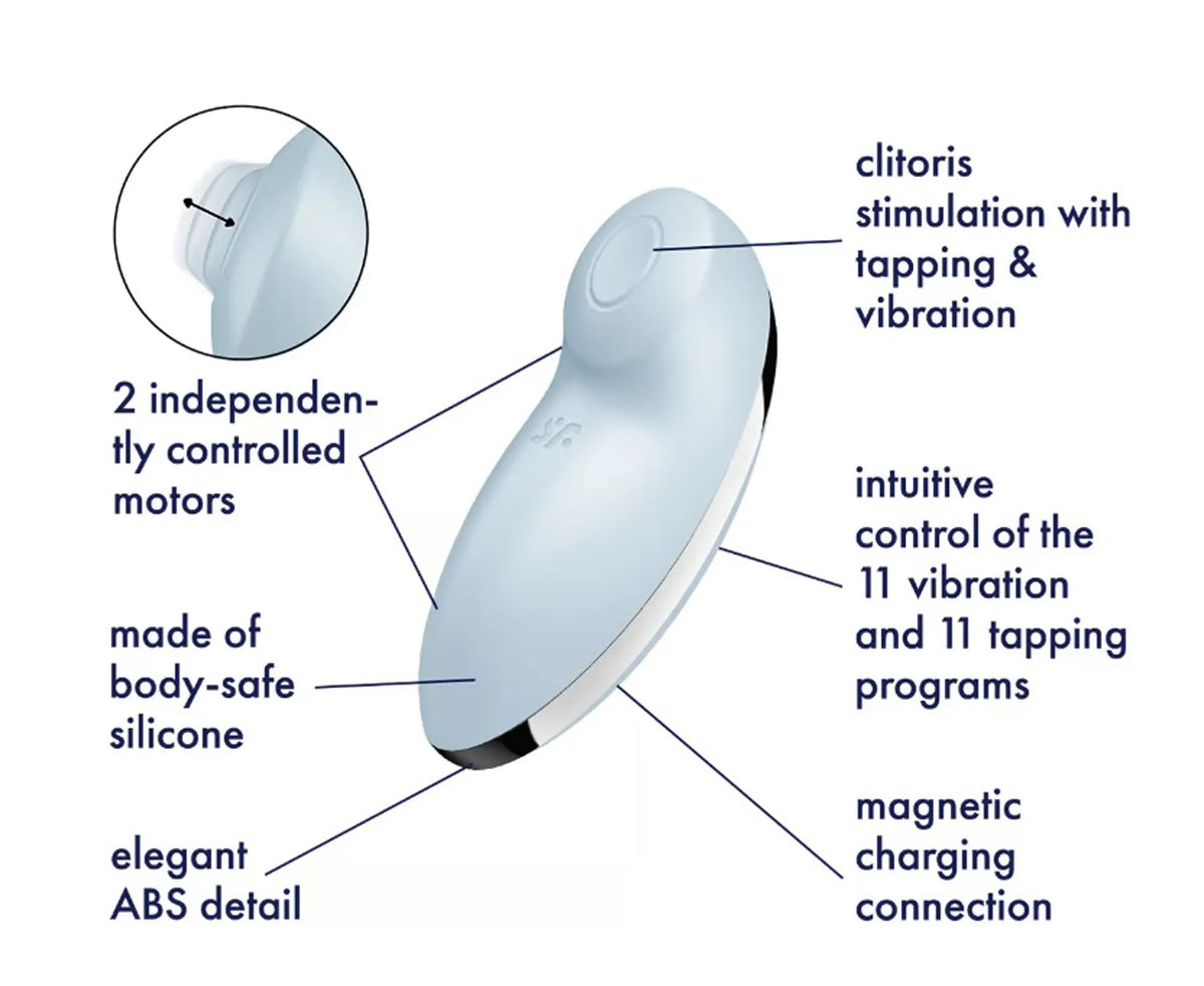 Satisfyer Tap and Climax 2 Silicone Clitoral Vibrator > Sex Toys For Ladies > Clitoral Vibrators and Stimulators