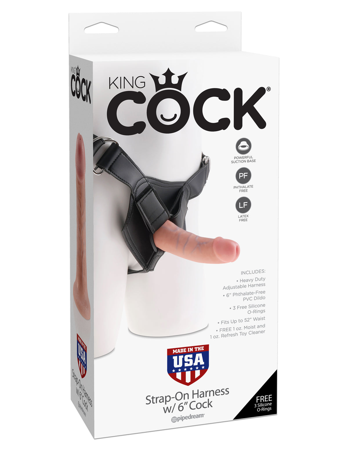 King Cock Strap-On Harness with Realistic Dildo – 6 to 9 Inch > Dildos > Strap On Harnesses
