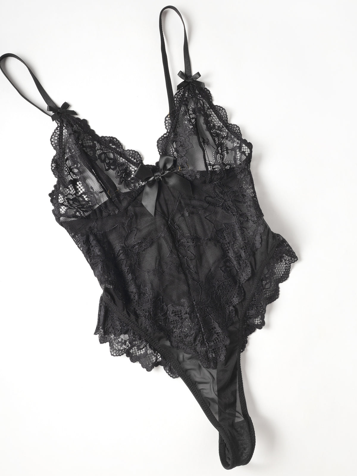 Oh La La Cheri Valentine Teddy – Lace Finish Mesh Panels Lingerie Black > Clothes > Teddies