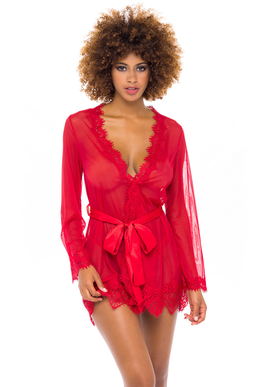 Oh La La Cheri Provence Robe – Satin Feel Lingerie Robe > Clothes > Womens Robes & Sleepwear