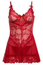 Oh La La Cheri Valentine Babydoll – Nylon and Spandex Lingerie Red 1X 2X > Clothes > Babydolls