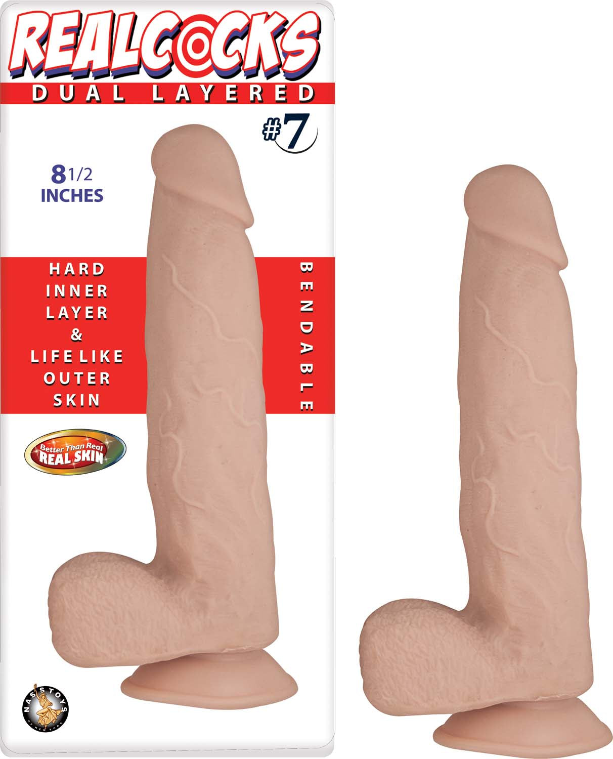 RealCocks Dual Layer Bendable Dildo 9 Inch Vanilla – Lifelike Bendable Dildo > Dildos > Large Dildos