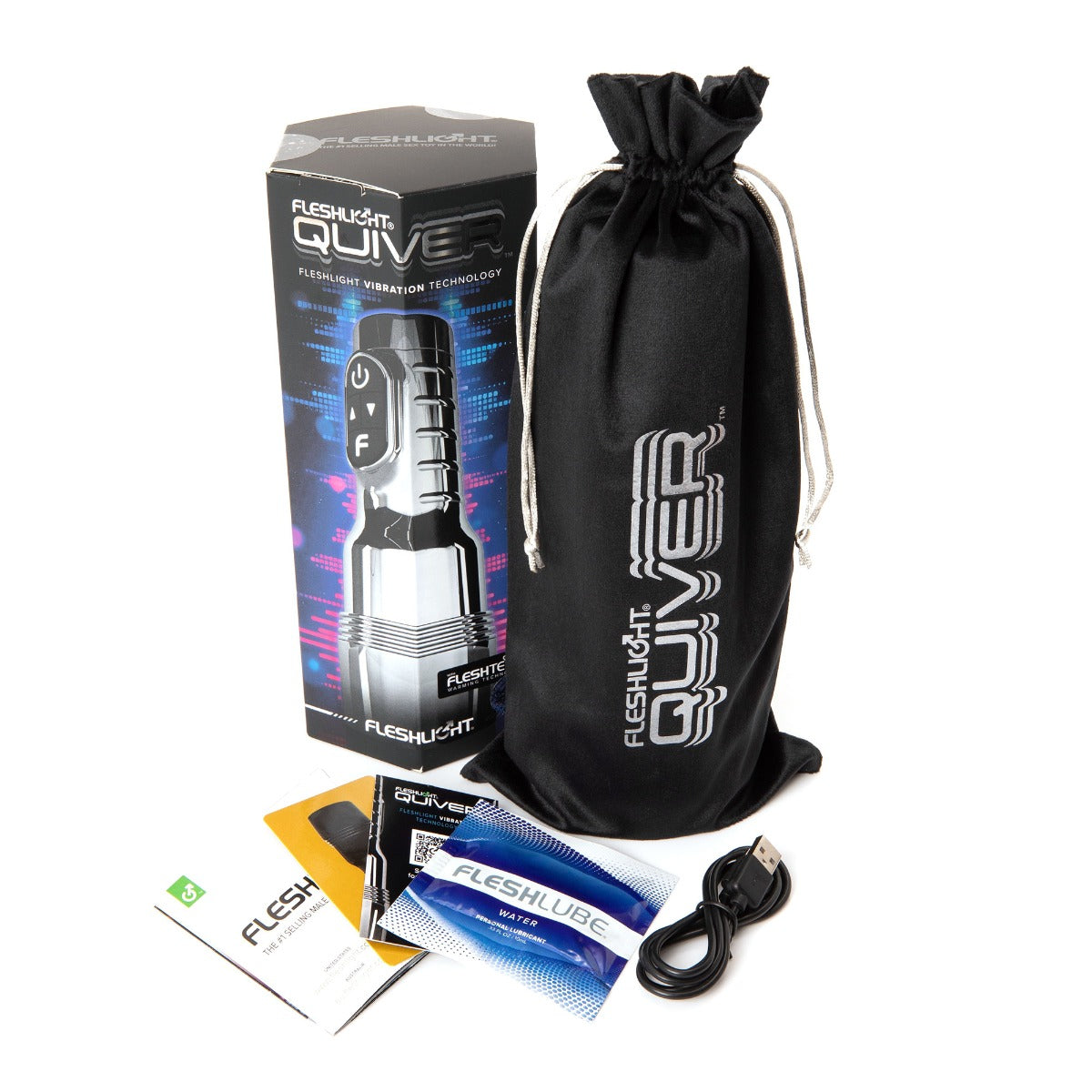Fleshlight Quiver – Metallic Chrome Cased Vibrating Stroker Default Title > Sex Toys For Men > Masturbators > Vibrating