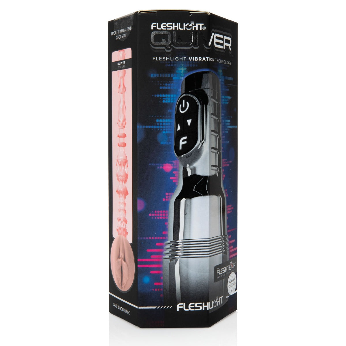 Fleshlight Quiver – Metallic Chrome Cased Vibrating Stroker > Sex Toys For Men > Masturbators > Vibrating
