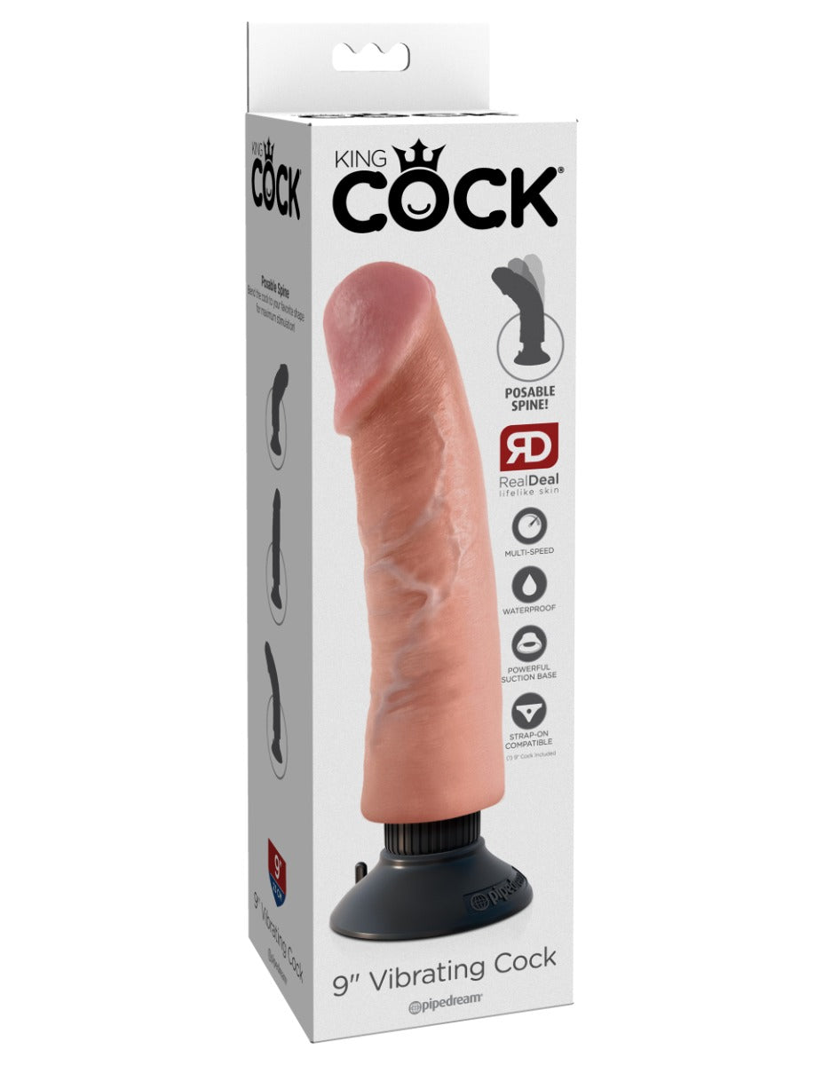 Pipedream King Cock 9 Inch Vibrating Waterproof Vibrator with Adjustable Settings Default Title > Vibrators > Realistic Vibrators