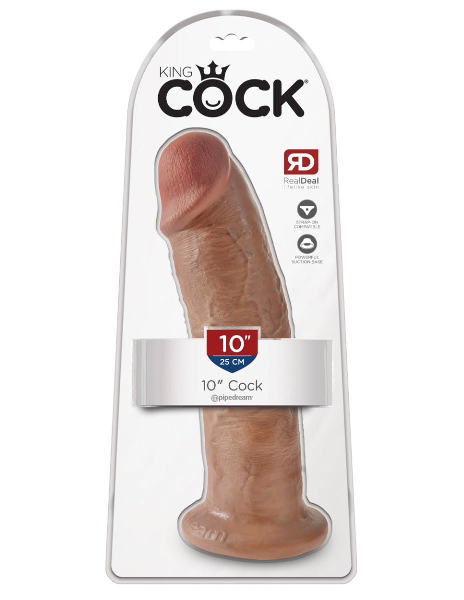 Pipedream King Cock 10 Inch Suction Sensation Dildo Tan > Dildos > Large Dildos