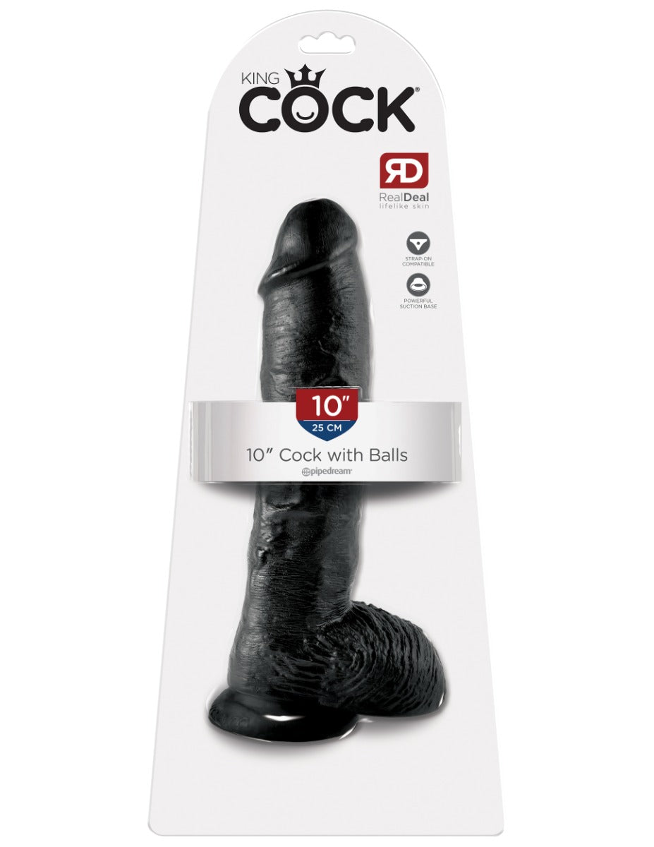 Pipedream King Cock 10 Inch Waterproof Dildo with Balls Silicone Adult Toy Default Title > Dildos > Large Dildos