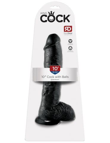 Pipedream King Cock 10 Inch Waterproof Dildo with Balls Silicone Adult Toy Default Title > Dildos > Large Dildos