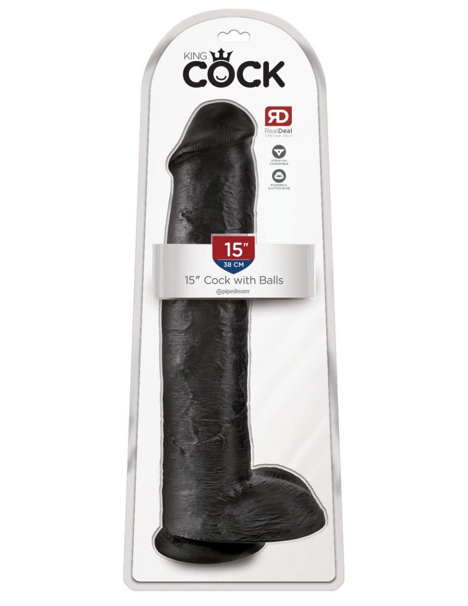 Pipedream King Cock 15 Inch Waterproof Dildo with Balls - Realistic Silicone Dildo Default Title > Dildos > Oversized Toys