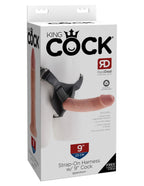 King Cock Strap-On Harness with 9 Inch Realistic Silicone Cock – Strap-On Harness Set > Dildos > Strap On Harnesses