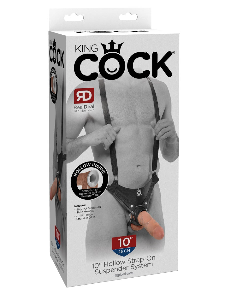 Pipedream King Cock 10 Inch Hollow Silicone Dildo Strap-On Suspender System Default Title > Dildos > Hollow Strap Ons