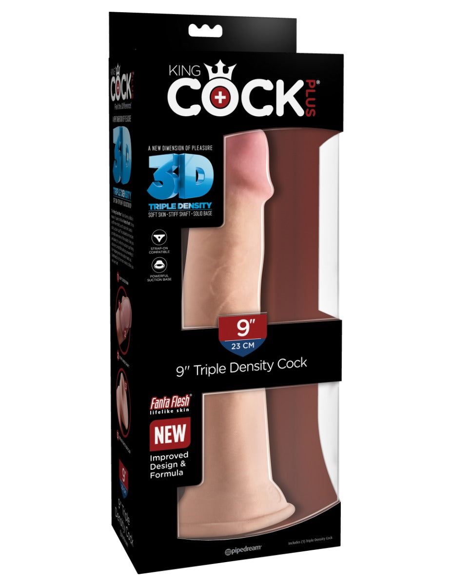King Cock Plus 9 Inch Triple Density Silicone Dong – Realistic Texture Dildo > Dildos > Large Dildos