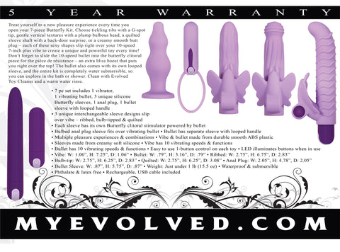 Evolved Lilac Desires Silicone Rechargeable Butterfly Kit (Lilac) – Silicone Vibrator Kit > Sex Toys > Sex Kits