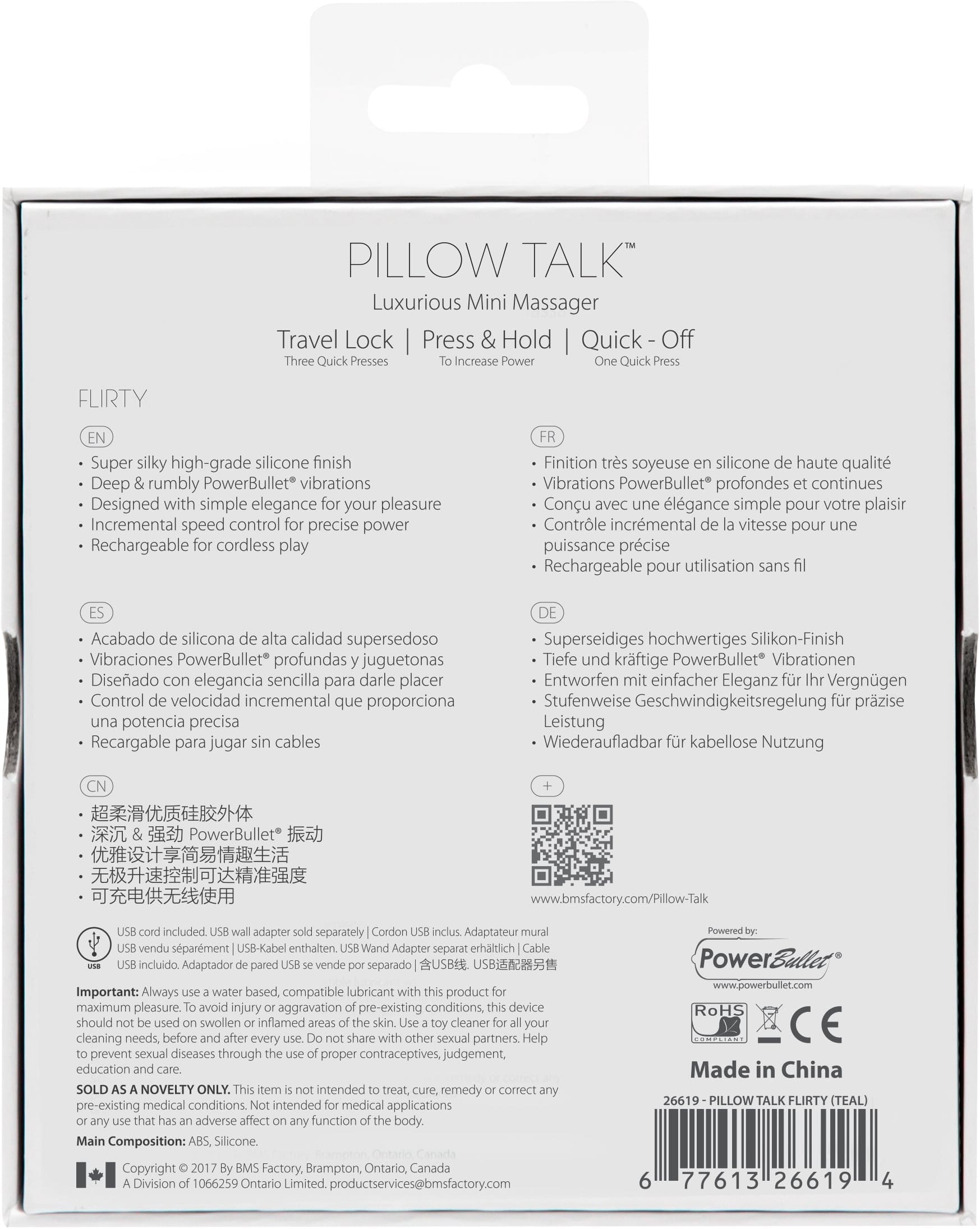 Pillow Talk Flirty Teal Vibrator for Playful Exploration Vibrators