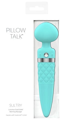 Pillow Talk Sultry Dual Ended Warming Massager Teal Electric Massager