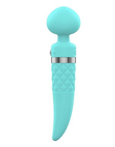 Pillow Talk Sultry Dual Ended Warming Massager Teal Electric Massager