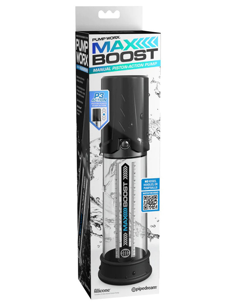 Pump Worx Max Boost – 7 Inch Insertable Penis Pump with Vacuum Pressure Technology Black > Pumps > Penis Pumps Electric