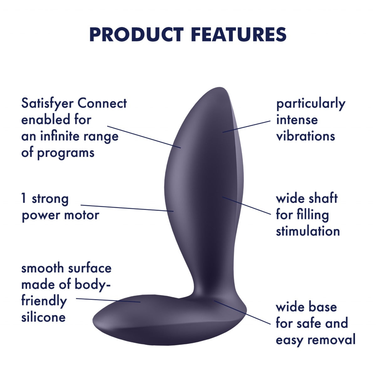 Satisfyer Power Plug – Rechargeable Silicone Anal Plug with Strong Vibrations > Anal Range > Vibrating Butt Plugs