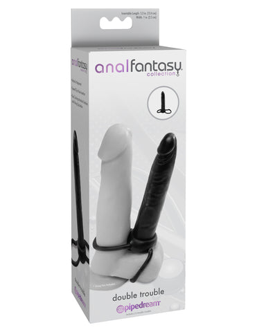 Anal Fantasy Collection Double Trouble 5.3 Inch Anal Dong and Cock Ring Set > Anal Range > Anal Probes