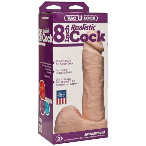 VacUlock 8 Inch Realistic Dildo Attachment Flesh Pink > Dildos > Realistic Dildos