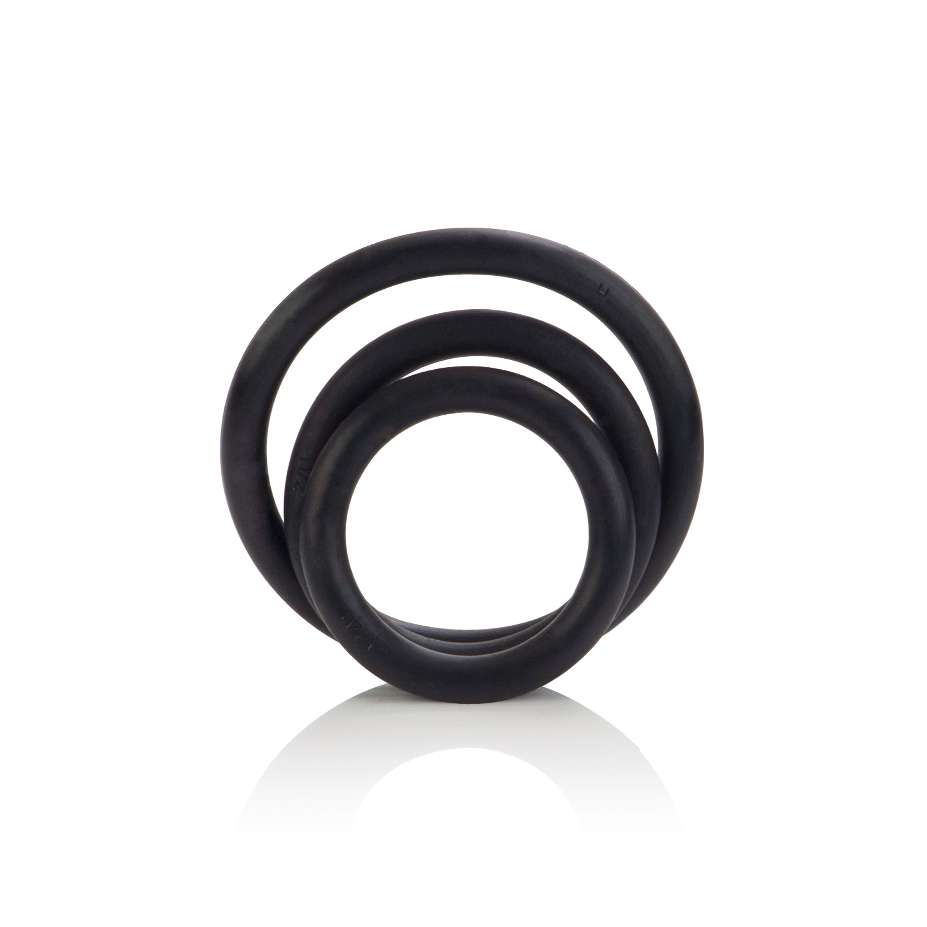 3 Piece Rubber Ring Set Black COCK RING Set