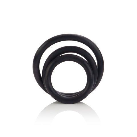 3 Piece Rubber Ring Set Black COCK RING Set