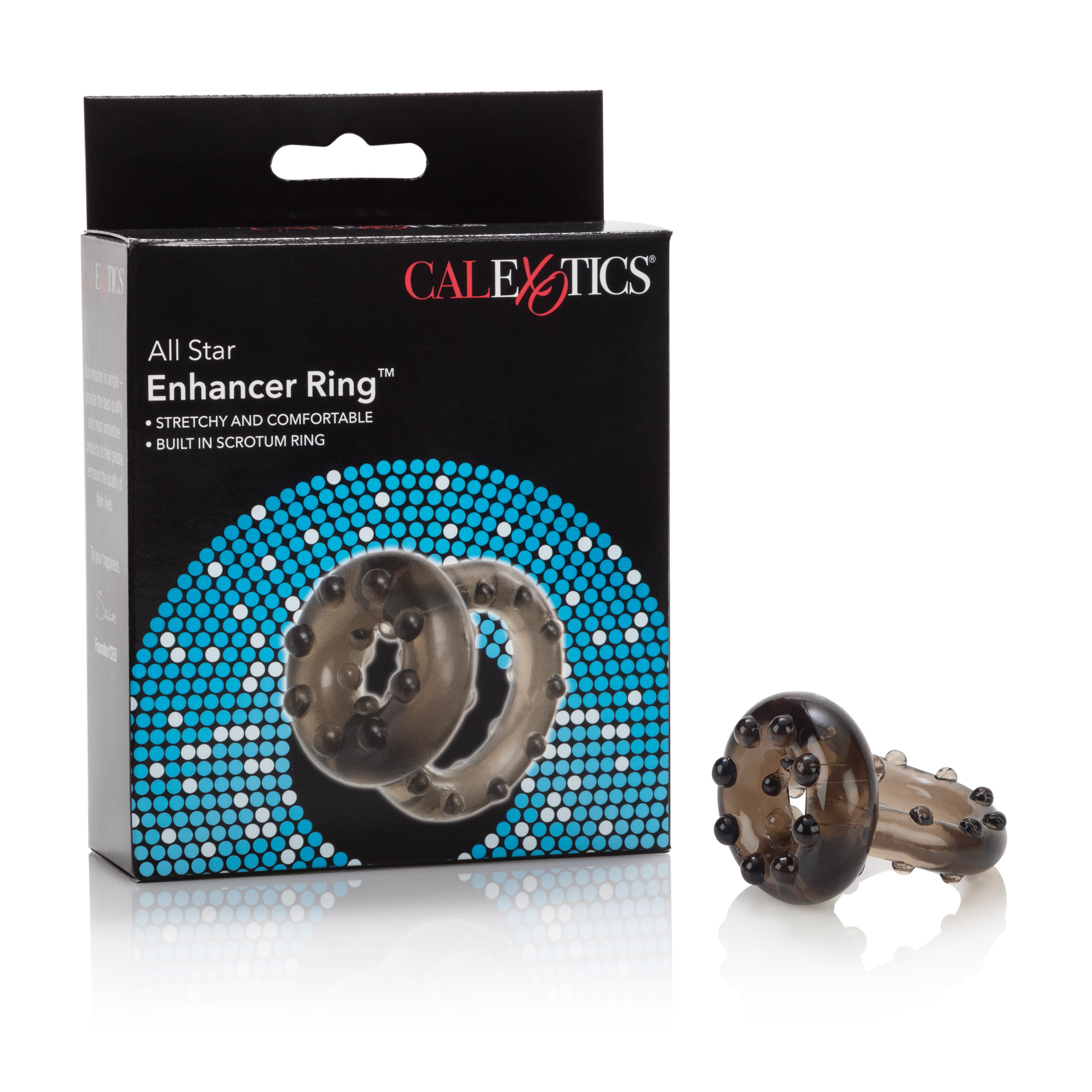 All Star Enhancer Ring – Comfortable Adjustable Penis Ring Gray Black > Cock Ring > Single