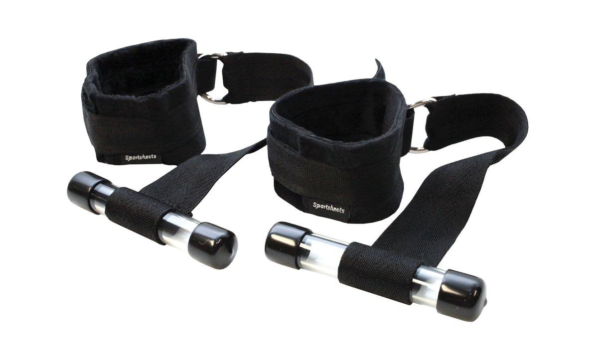SportSheets Door Jam Cuffs – Easy Setup Adjustable Door Restraint Cuffs Black > Sex Toys > Sex Positioners