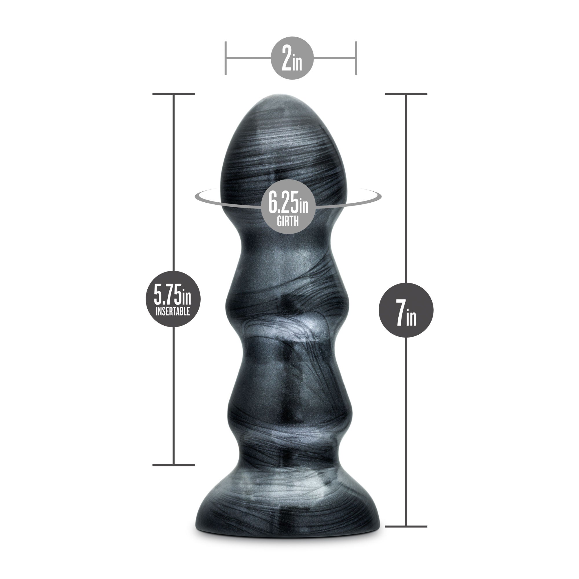 Jet Black Jack Carbon Metallic Black 7 Inch Anal Plug > Anal Range > Butt Plugs