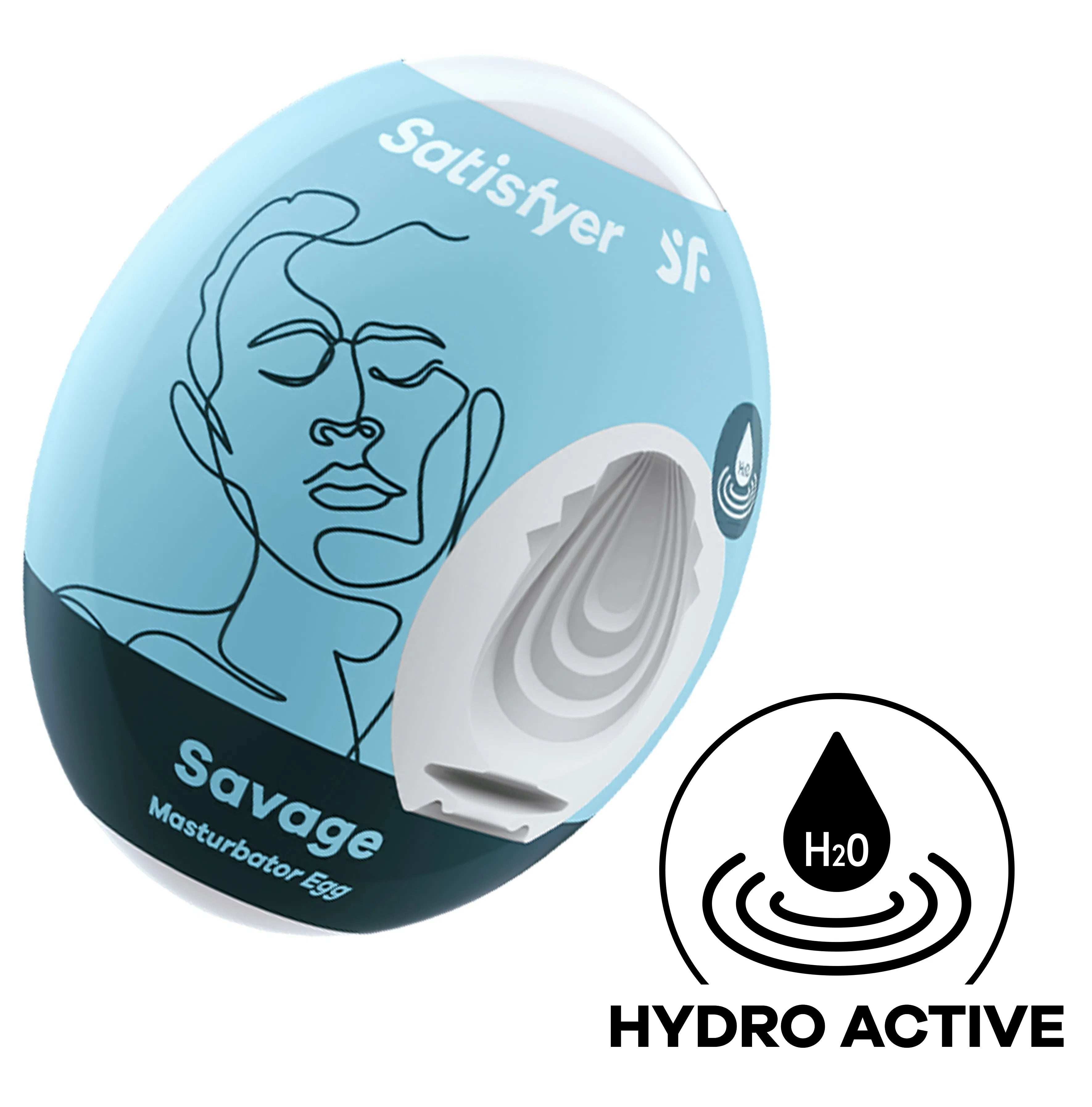 Satisfyer Masturbator Egg Savage – Hydro-Active Material Compact Male Masturbator Toy > Sex Toys For Men > Masturbators Cup