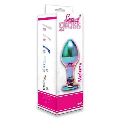 Sensual Multi Coloured Shimmering Glass Melany Anal Dildo > Sex Toys > Glass