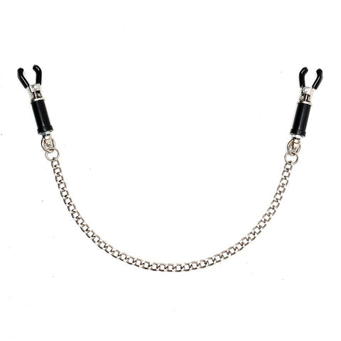 Silver Nipple Clamps With Chain Default Title > Bondage Gear > Nipple Clamps