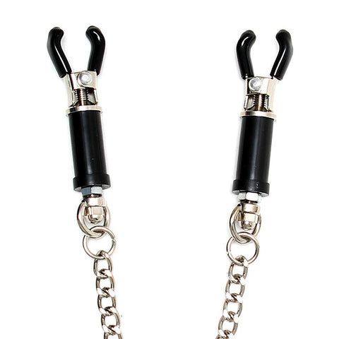 Silver Nipple Clamps With Chain > Bondage Gear > Nipple Clamps