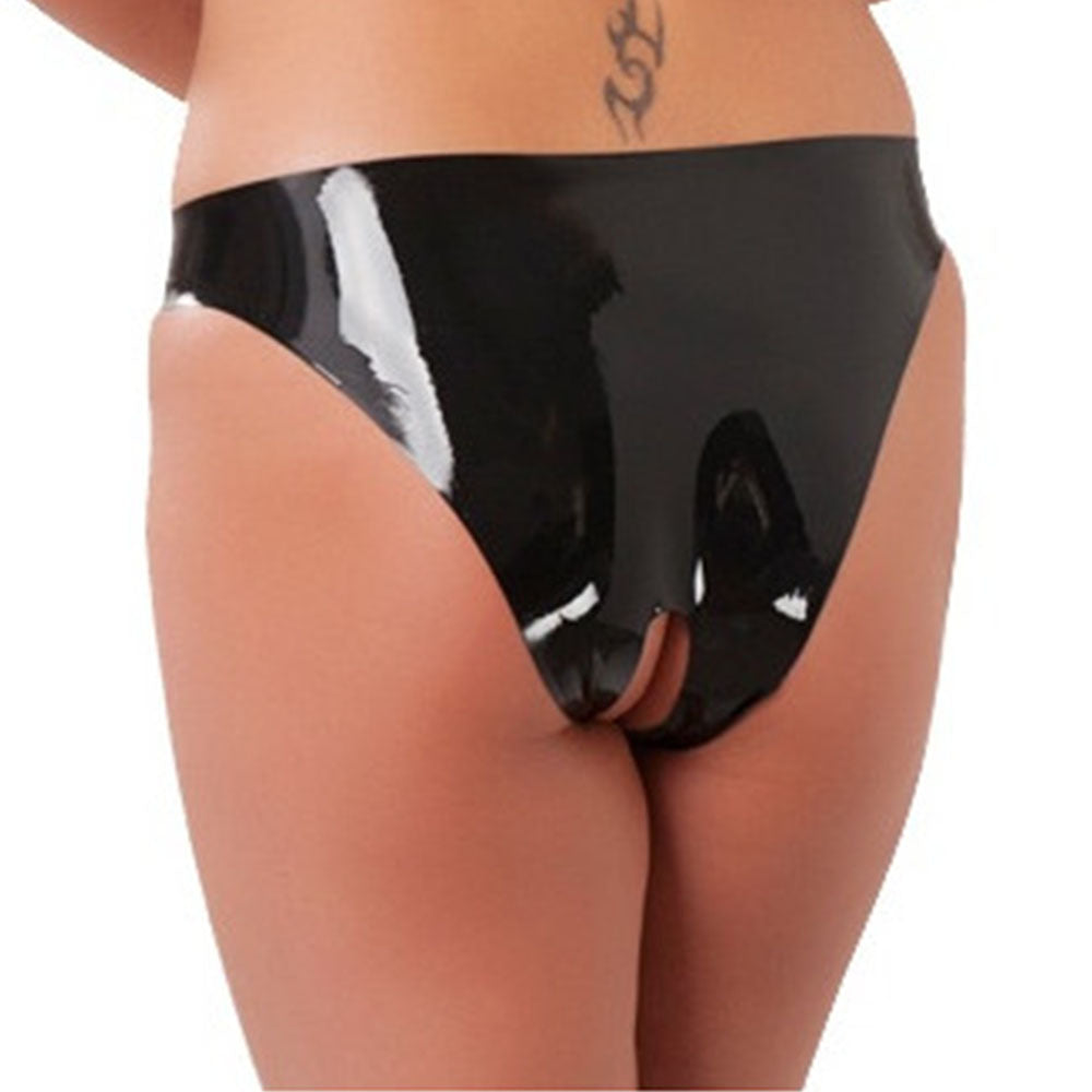 Rubber Secrets Briefs With Open Crotch – Natural Latex Lingerie > Latex > Female