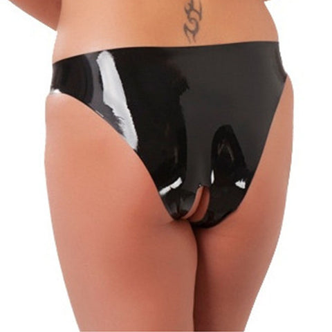 Rubber Secrets Briefs With Open Crotch – Natural Latex Lingerie > Latex > Female