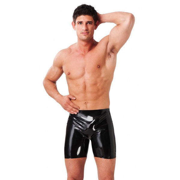 Rimba Mens Black Latex Bermuda Shorts – Latex Menswear > Clothes > Mens Latex