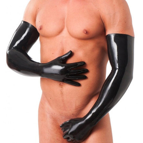 Rimba Rubber Secrets Long Gloves (Black) – Natural Latex Erotic Clothing > Latex > Female