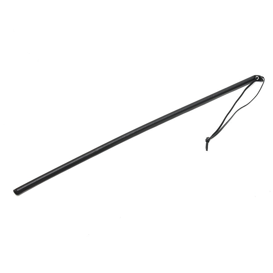 Rimba Leather Cane Whip (Black) – Rigid Leather Whip 62cm Secondary image