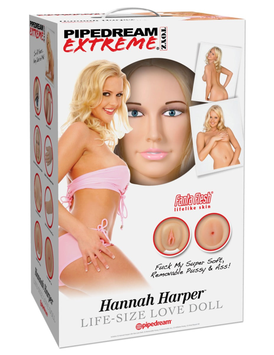 Pipedream Extreme Dollz Hannah Harper – Life-Size Inflatable Love Doll with Removable Inserts > Sex Toys > Sex Dolls > Inflatable