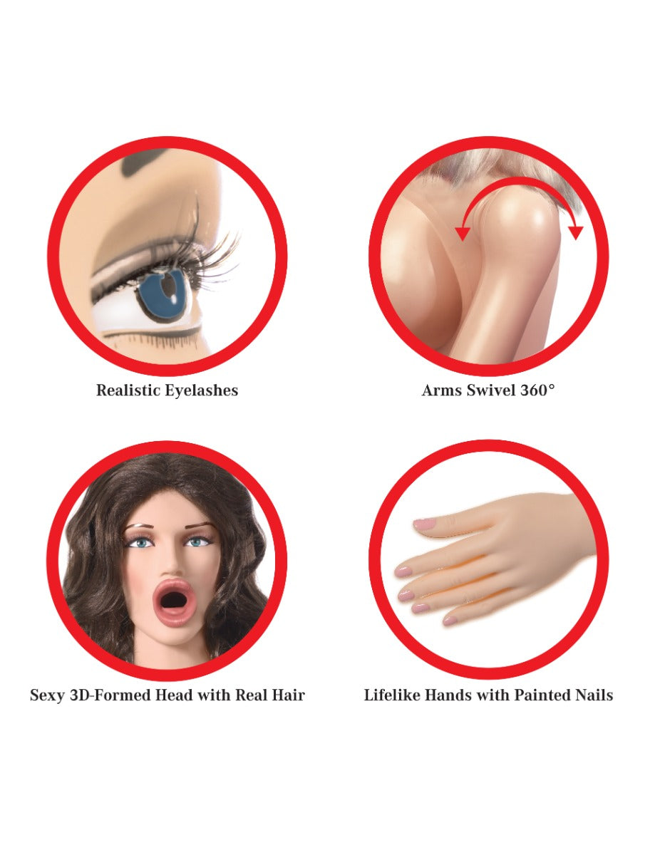 Pipedream PDX Extreme Dollz B.J. Betty Inflatable Oral Sex Love Doll > Sex Toys > Sex Dolls > Inflatable