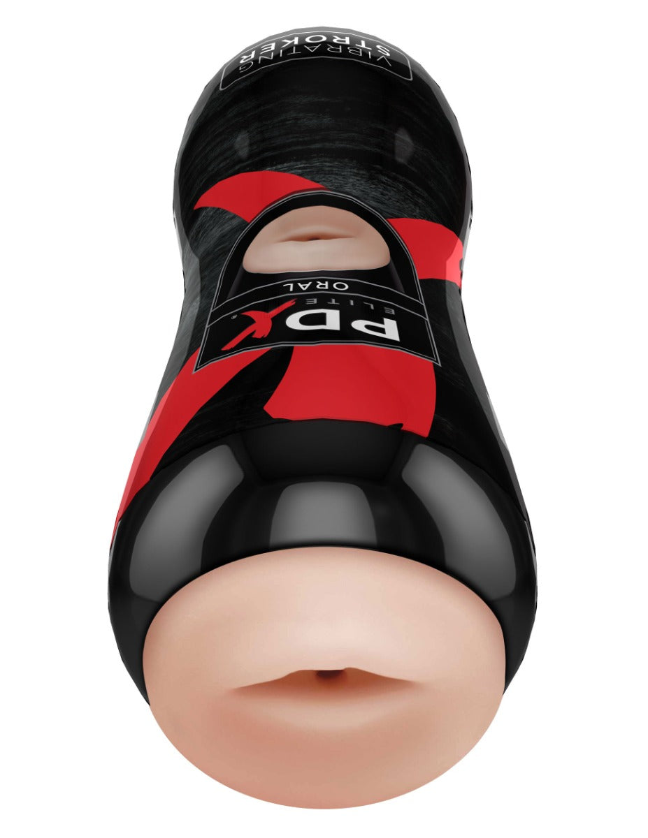 Pipedream PDX Elite Vibrating Oral Stroker – Battery Operated Masturbator with Bullet Motor Default Title > Sex Toys For Men > Masturbators > Vibrating
