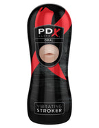 Pipedream PDX Elite Vibrating Oral Stroker – Battery Operated Masturbator with Bullet Motor > Sex Toys For Men > Masturbators > Vibrating