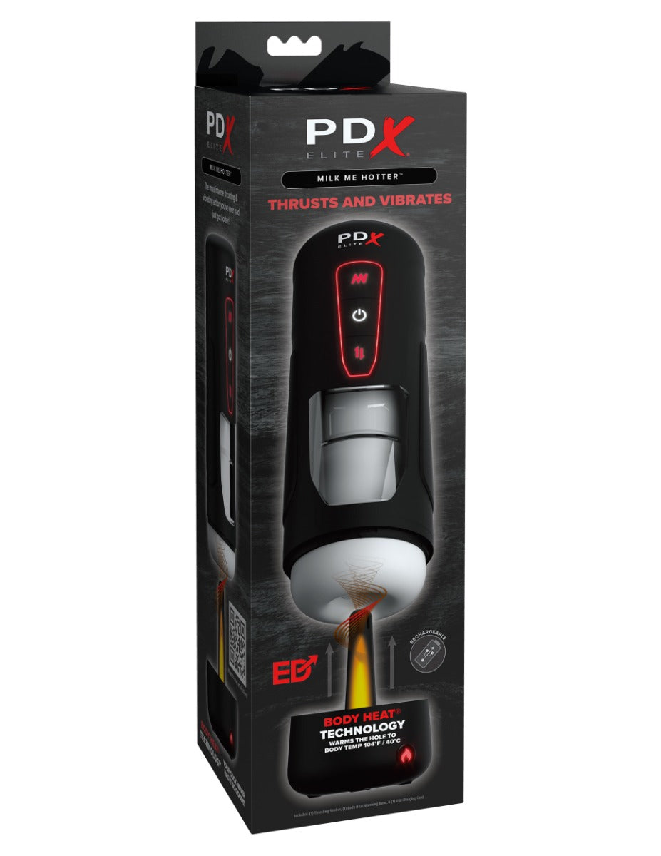 Pdx Elite Milk Me Hotter Thrusting Heating and Vibrating Auto Stroker Device > Sex Toys For Men > Masturbators Premium