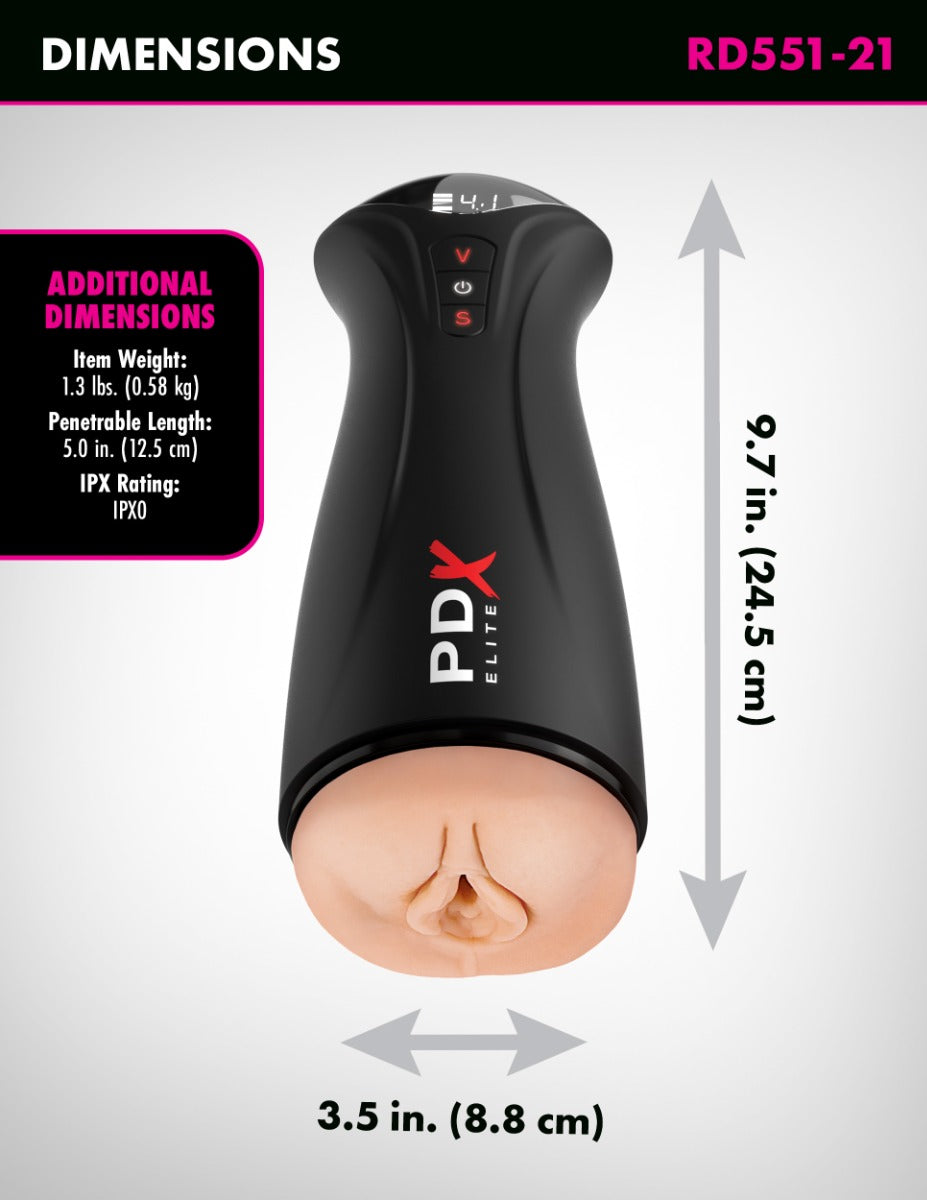PDX Elite Fuck-Gasm Light – Rechargeable Suction and Vibration Stroker 9.7 Inch Length > Sex Toys For Men > Masturbators Premium